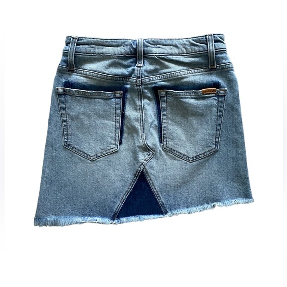 Joe’s Jeans | Denim asymmetrical distressed jean mini skirt - Picture 2 of 8